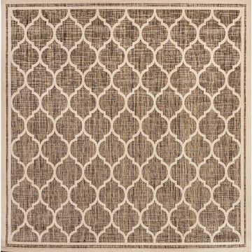 Trebol Moroccan Trellis Textured Weave Indoor/outdoor Square Rug